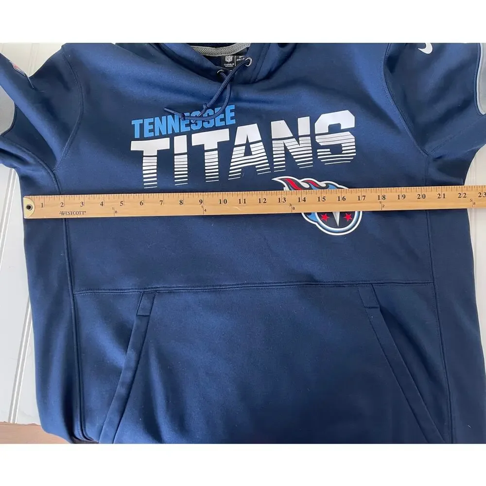 NFL Tennessee Titans Nike Navy Sideline Team Logo Pullover Hoodie Mens Large‎